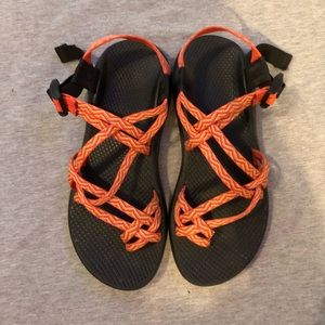 Multicolor double strapped Chaco sandal